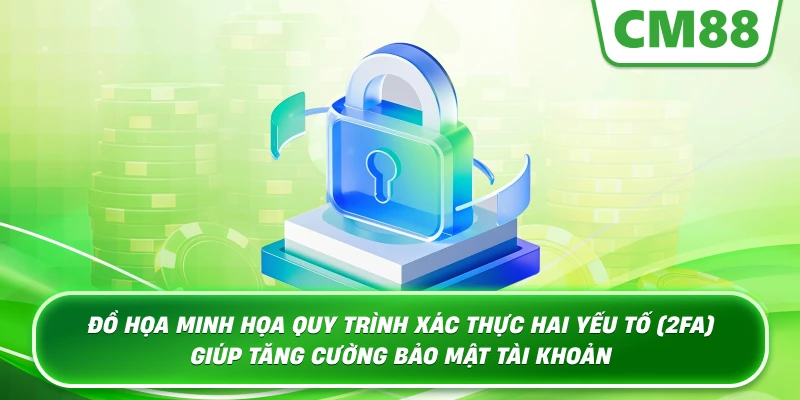 Đồ họa minh họa quy trình xác thực hai yếu tố (2FA) giúp tăng cường bảo mật tài khoản