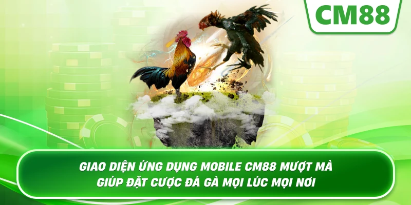 Giao diện ứng dụng mobile CM88 mượt mà giúp đặt cược đá gà mọi lúc mọi nơi